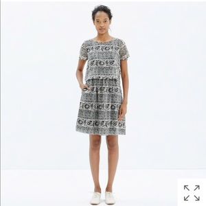 Madewell silk two-piece dress in woodcut paisley